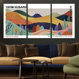 66936-MGV-CV-36X24-Kusama Wall Art – Vibrant Abstract Hills Canvas Print, Japanese Modern Landscape Poster for Living Room, Office, Studio or