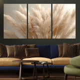 50300-MGV-CV-36X24-Pampas Grass Wall Art Canvas Print, Framed Minimalist Pampas Grass Art Picture Print, Beige Pampas Grass Perfect Minimalist Boho