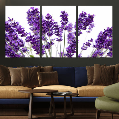 84456-MGV-CV-36X24-Lavender Wall Art – Botanical Canvas Print Featuring Purple Floral Stems, Fresh Nature Inspired Artwork for Living Room, Bedroom,