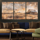 FARM2-MGV-CV-36X24-Rustic Farmhouse Wall Art Canvas Print, Framed Old Barn Art Picture Print, Southwestern Farmhouse Perfect Rustic Decor Artwork