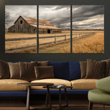26821575-MGV-CV-36X24-Old Barn Wall Art Canvas Print, Framed Rustic Barn Art Picture Print, Moody Farm Perfect Rustic Farmhouse Decor Artwork