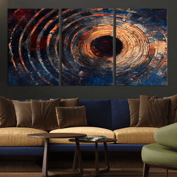 10017879-MGV-CV-36X24-Wood Tree Ring Wall Art Canvas Print, Framed Natural Wood Art Picture Print, Rustic Tree Slice Perfect Rustic Decor Artwork