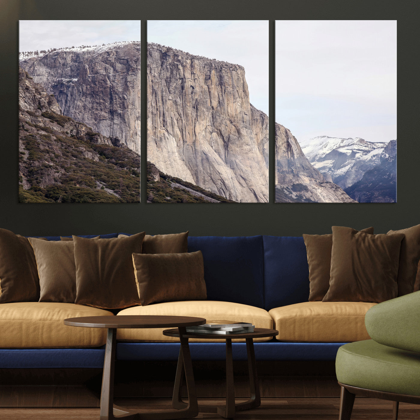 74506434-MGV-CV-36X24-El Capitan Wall Art Canvas Print, Framed Yosemite Cliff Art Picture Print, Sierra Nevada Perfect Sierra Minimalism Decor Artwork