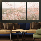 79164340-MGV-CV-36X24-Pastel Grasses Wall Art Canvas Print, Framed Soft Meadow Art Picture Print, Field in Breeze Perfect Pastel Minimal Decor Artwork