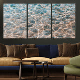 26580287-MGV-CV-36X24-Clear Water Wall Art Canvas Print, Framed Sunlit Ripples Art Picture Print, Ocean Texture Perfect Modern Coastal Decor Artwork