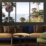 51404565-MGV-CV-36X24-Palm Trees Wall Art Canvas Print, Framed Ocean Breeze Art Picture Print, Coastal View Perfect Tropical Coastal Decor Artwork