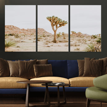 67109959-MGV-CV-36X24-Joshua Tree Wall Art Canvas Print, Framed Neutral Desert Art Picture Print, Earthy Landscape Perfect Neutral Boho Decor Artwork
