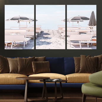 67623952-MGV-CV-36X24-Minimalist Beach Wall Art Canvas Print, Framed Pastel Sand Art Picture Print, Beach Aesthetic Perfect Coastal Minimalist Decor