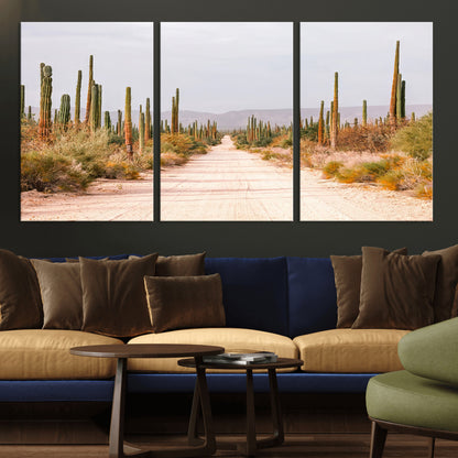 30742780-MGV-CV-36X24-Desert Cactus Wall Art Canvas Print, Framed Southwestern Art Picture Print, Bohemian Western Perfect Southwestern Boho Decor