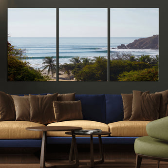 88336640-MGV-CV-36X24-Tropical Beach Scene Wall Art Canvas Print, Framed Coastal Photography Art Picture Print, Ocean Horizon Art Perfect Coastal Boho