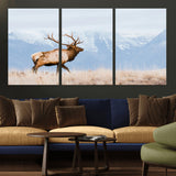 96024025-MGV-CV-36X24-Elk Photography Wall Art Canvas Print, Framed Mountain Wildlife Art Picture Print, Rustic Lodge Decor Perfect Rustic Lodge Decor