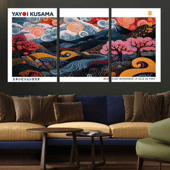 43879290-MGV-CV-36X24-Japanese Abstract Wall Art – Mount Fuji Cherry Blossom Canvas Print, Modern Asian Inspired Landscape Decor for Living Room,