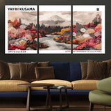 32352074-MGV-CV-36X24-Japanese Landscape Wall Art – Mount Fuji River Canvas Print, Modern Asian Inspired Nature Decor for Living Room, Bedroom, Office
