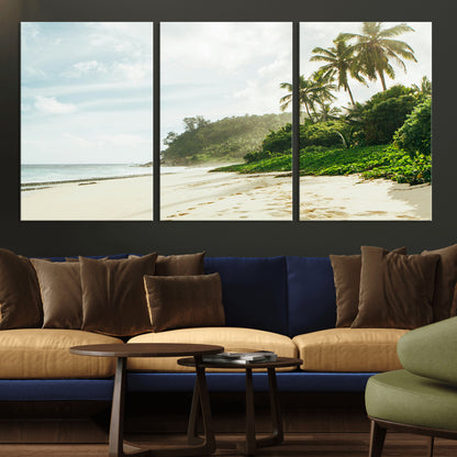 42984524-MGV-CV-36X24-Relaxing Beach Wall Art Canvas Print, Framed Ocean View Art Picture Print, Coastal Serenity Perfect Tropical Coastal Decor Artwork