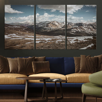 44565953-MGV-CV-36X24-Mountain Landscape Wall Art Canvas Print, Framed Snowy Peaks Art Picture Print, Rugged Highlands Perfect Rustic Adventure Decor