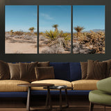 35156165-MGV-CV-36X24-Joshua Tree Wall Art Canvas Print, Framed Desert Landscape Art Picture Print, Warm Earth Tones Perfect Southwestern Minimalist
