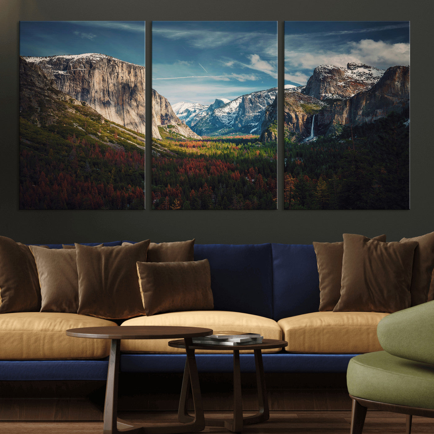 15244033-MGV-CV-36X24-Yosemite National Wall Art Canvas Print, Framed Mountain Landscape Art Picture Print, El Capitan Perfect Rustic Farmhouse Decor