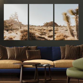 62783269-MGV-CV-36X24-Joshua Tree Wall Art – Desert Landscape Photography Canvas Print, Southwest Nature Artwork Rustic Home Decor for Living Room,