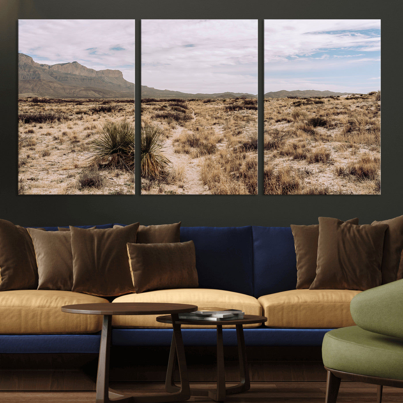 20681831-MGV-CV-36X24-Desert Landscape Wall Art – Southwestern Mountain Canvas Print, Rustic Western Nature Photography Decor for Living Room, Office,