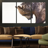 14405507-MGV-CV-36X24-Bear Wall Art – Wildlife Canvas Print with Rustic Animal Portrait and Minimalist Background, Nature Inspired Photography for