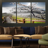 34632598CRY-MGV-CV-36X24-Sakura Cherry Blossom Pathway Canvas Wall Art – Tranquil Walk Through Blossoming Nature – Ready to Hang