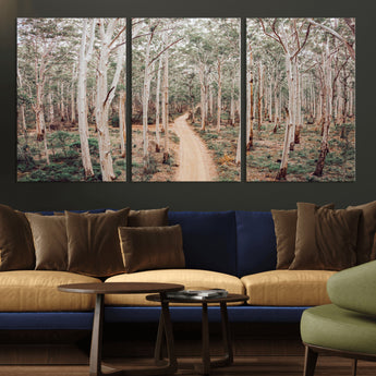 24760563-MGV-CV-36X24-Forest Wall Art – Tranquil Woodland Path Canvas Print, Scenic Nature Photography Decor for Bedroom, Living Room, Office, Cabin or