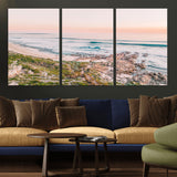 27332135-MGV-CV-36X24-Coastal Sunset Wall Art – Ocean Waves and Rocky Shore Canvas Print, Scenic Seaside Photography Decor for Bedroom, Living Room,