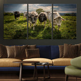 67277447-MGV-CV-36X24-Farmhouse Wall Art – Herd of Cows Canvas Print, Rustic Country Pasture Photography Decor for Bedroom, Living Room, Office, Ranch,