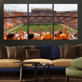 76011417-MGV-CV-60X30-3P-Tennessee Volunteers Wall Art – Neyland Stadium Checkerboard Crowd Canvas Print, Vols Football Game Day Fan Perspective Sports