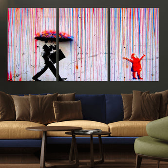 69505-MGV-CV-36X24-Graffiti Girl Wall Art Canvas Print, Framed Urban Contrast Art Picture Print, Vibrant Graffiti Perfect Urban Pop Decor Artwork