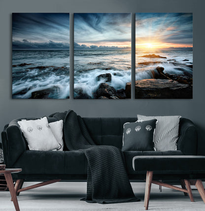 33428-MGV-CV-36X24-Ocean Sunrise Wall Art – Serene Seascape Canvas Print, Coastal Home or Office Decor, Perfect for Living Room, Bedroom, or Study