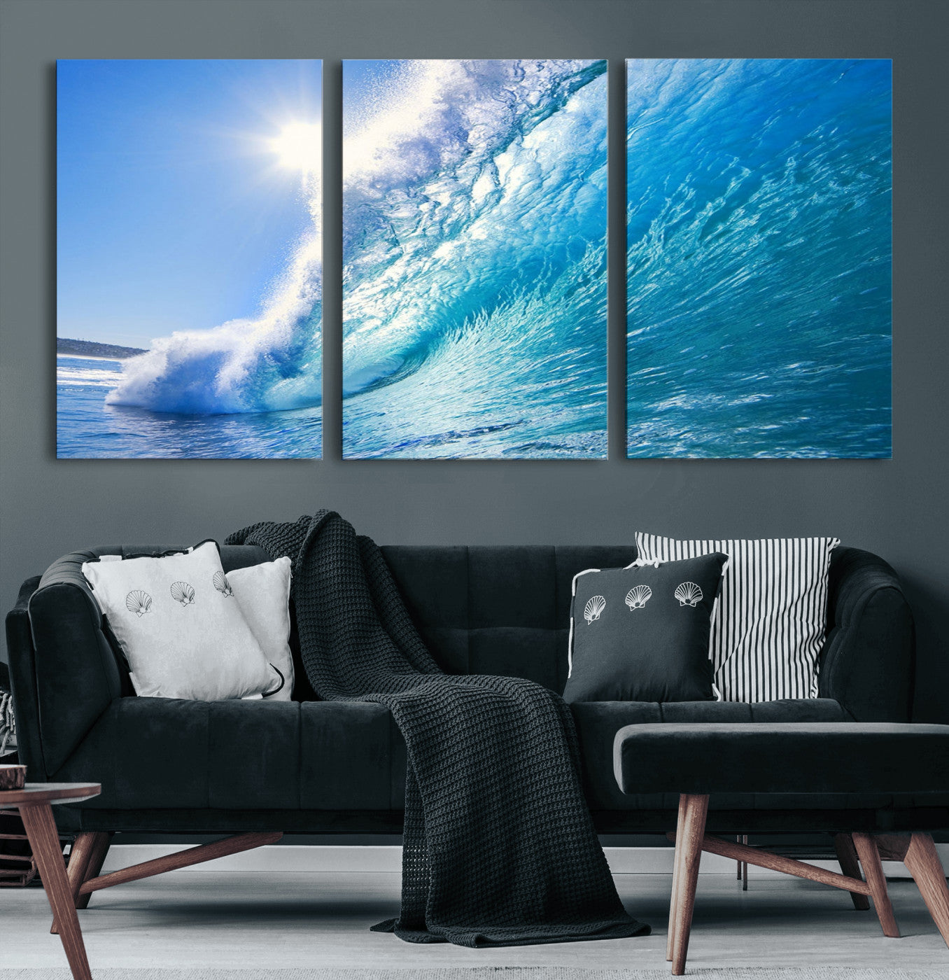 37494-MGV-CV-36X24-Ocean Wave Canvas Art – Stunning Blue Wave Photography, Coastal Wall Decor for Living Room, Bedroom or Office
