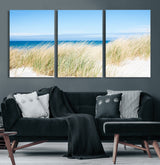 96913-MGV-CV-36X24-Coastal Dunes Wall Art – Serene Beach Grass and Blue Ocean Canvas Print, Relaxing Seaside Nature Decor for Living Room, Bedroom or