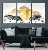 37733-MGV-CV-36X24-Golden Mountain Wall Art – Modern Abstract Landscape Canvas Print with Birds, Luxury Nature Decor for Living Room, Bedroom, or