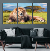67826-MGV-CV-36X24-Majestic Lion Wall Art – King of the Jungle Canvas Print, Safari Wildlife Decor for Living Room, Office, or Man Cave