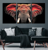 54719-MGV-CV-60X30-3P-Elephant Wall Art – Majestic African Elephant Canvas Print, Wildlife Safari Animal Decor for Living Room, Bedroom, Office or Man