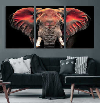 54719-MGV-CV-60X30-3P-Elephant Wall Art – Majestic African Elephant Canvas Print, Wildlife Safari Animal Decor for Living Room, Bedroom, Office or Man