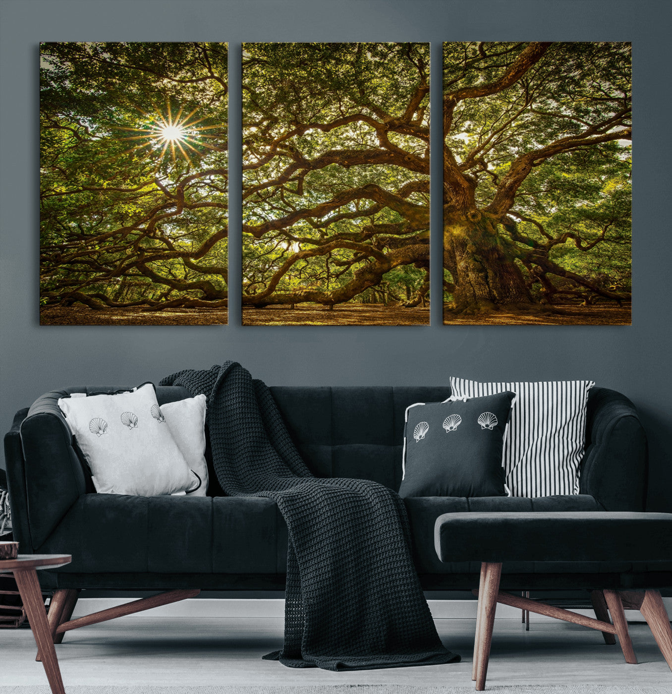 57983-MGV-CV-36X24-Angel Oak Tree Wall Art Canvas Print, Framed Oak Tree Art Picture Print, Angel Oak Perfect Rustic Nature Decor Artwork