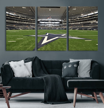 14834-MGV-CV-36X24-Dallas Att Stadium Wall Art Canvas Print, Framed Texas NFL Stadium Art Picture Print, American Football Stadium Perfect Sports