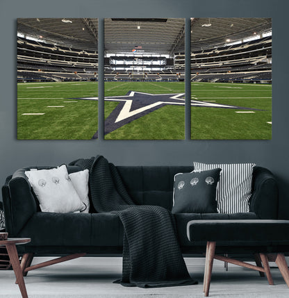 14834-MGV-CV-36X24-Dallas Att Stadium Wall Art Canvas Print, Framed Texas NFL Stadium Art Picture Print, American Football Stadium Perfect Sports