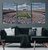 76491-MGV-CV-36X24-Buffalo Bills Stadium Wall Art Canvas Print, Framed Bills Stadium Art Picture Print, Highmark Stadium Perfect Sport Room Decor