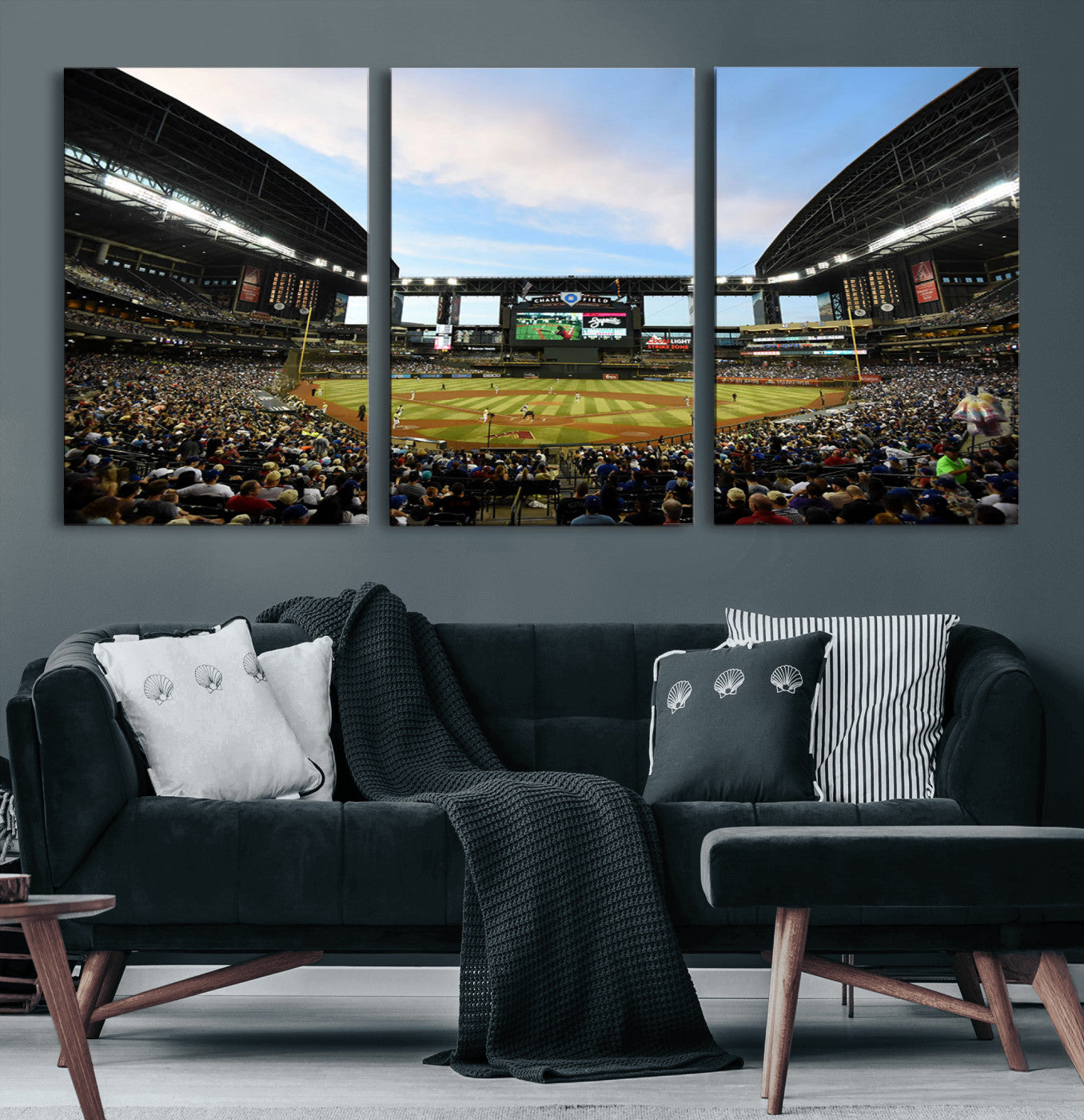 92672-MGV-CV-36X24-Chase Field Stadium Wall Art Canvas Print, Framed Arizona Stadium Art Picture Print, Chase Stadium Perfect Sports Room Decor