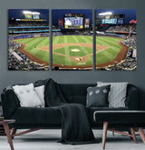 87666-MGV-CV-36X24-City Field Stadium Wall Art Canvas Print, Framed New York Stadium Art Picture Print, Citi Field Stadium Perfect Sport Room Decor