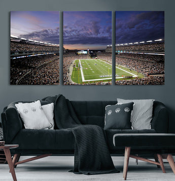 52712-MGV-CV-36X24-Gillette Stadium Field Wall Art Canvas Print, Framed Massachusetts Stadium Art Picture Print, Gillette Stadium Perfect Sport Room