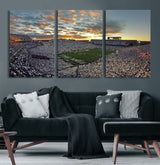 38807-MGV-CV-60X30-3P-Beaver Stadium Wall Art Canvas Print, Framed Beaver Stadium Field Art Picture Print, Football Stadium Perfect Sport Room Decor