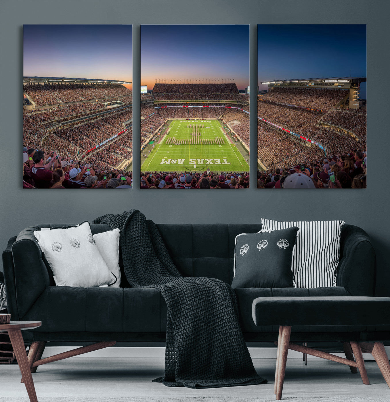 17421-MGV-CV-36X24-Kyle Field Wall Art Canvas Print, Framed Texas Stadium Art Picture Print, Kyle Field Stadium Perfect Sport Room Decor Artwork