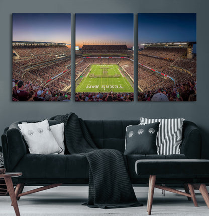 17421-MGV-CV-36X24-Kyle Field Wall Art Canvas Print, Framed Texas Stadium Art Picture Print, Kyle Field Stadium Perfect Sport Room Decor Artwork