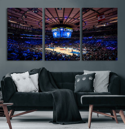 20491-MGV-CV-36X24-Madison Square Garden Wall Art Canvas Print, Framed New York Stadium Art Picture Print, MSG Stadium Perfect Sport Room Decor