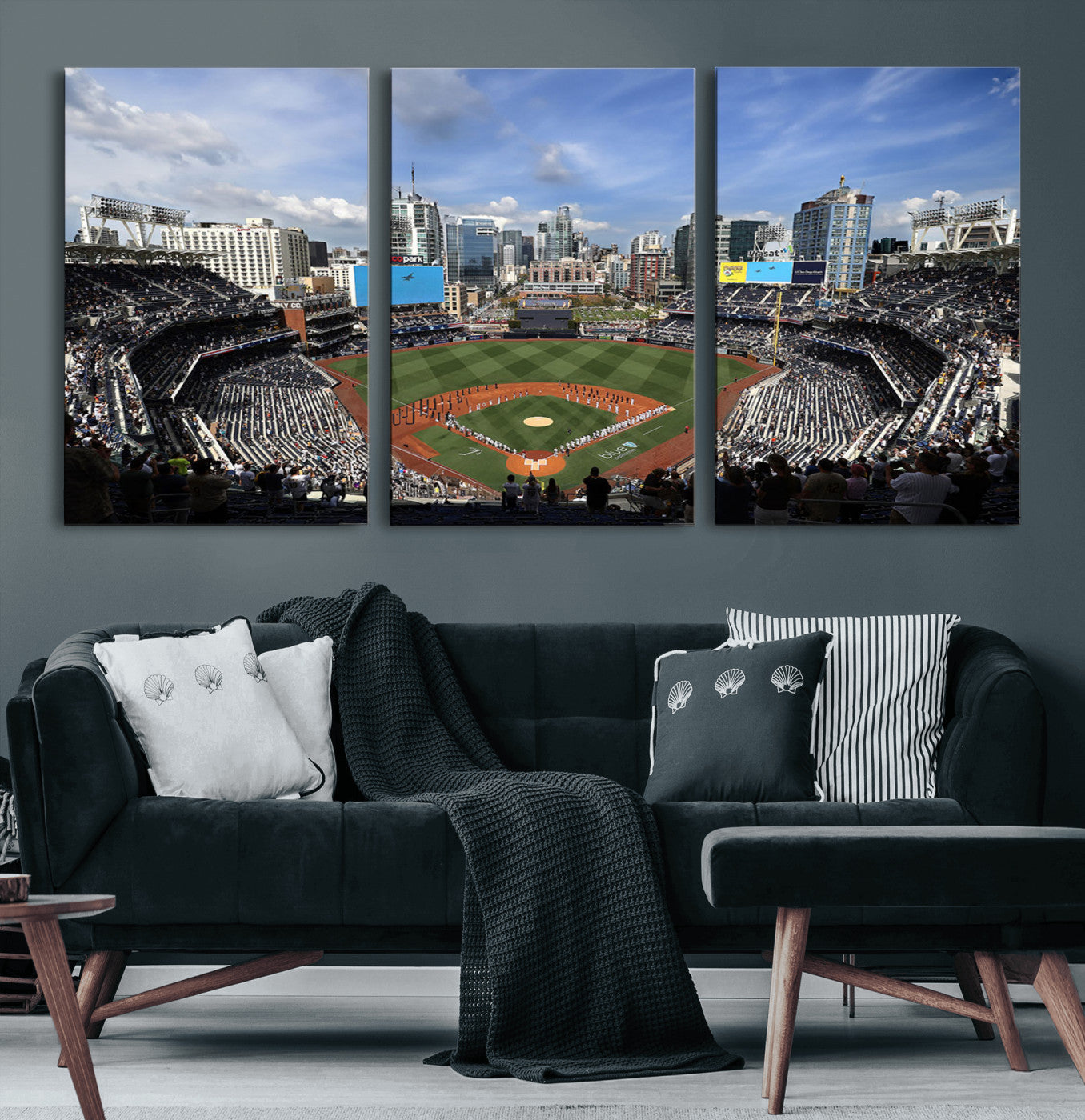 87122-MGV-CV-36X24-Petco Park Field Wall Art Canvas Print, Framed San Diego Stadium Art Picture Print, Petco Park Stadium Perfect Sport Room Decor