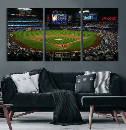 83979-MGV-CV-36X24-RingCentral Coliseum Wall Art Canvas Print, Framed Oakland A's Stadium Art Picture Print, RingCentral Coliseum Field Perfect Sport